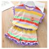 Girls Summer Rainbow Sports Set Toddler Short Sleeve T Shirt And Shorts Two Piece Casual Outfit
