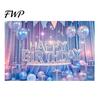 Birthday Party Decoration Happy Banner Backdrop, Photo Background Cloth for Celebration, Reusable Bunting Flag Decor Kids Women, Supplies Double-sided