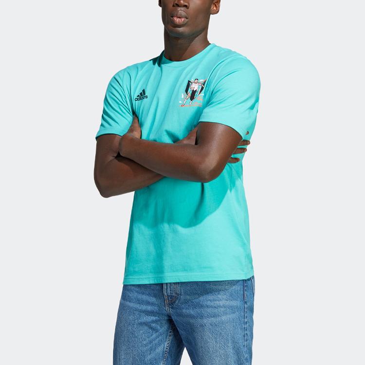 Adidas Messi Icon Graphic Tee Men Tops Light-Mint-Green HY8704