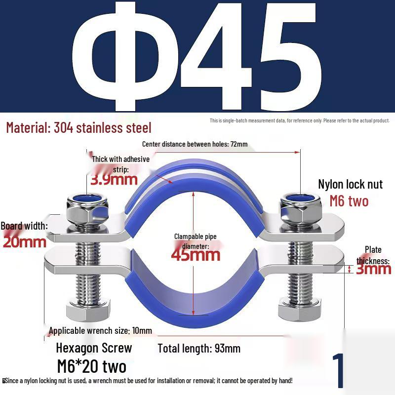 304 Stainless Steel Pipe Clamp: Thickened Clamp for Electric Pole Bracket