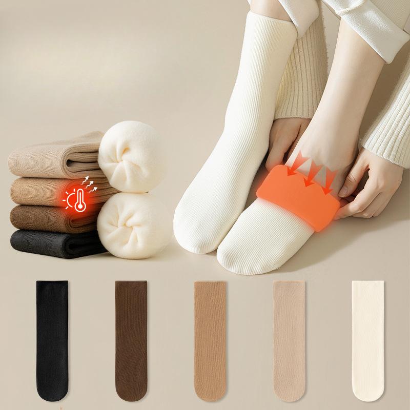 Women's Autumn and Winter Thick and Fleece Warm Snow Sleeping Floor Long Socks