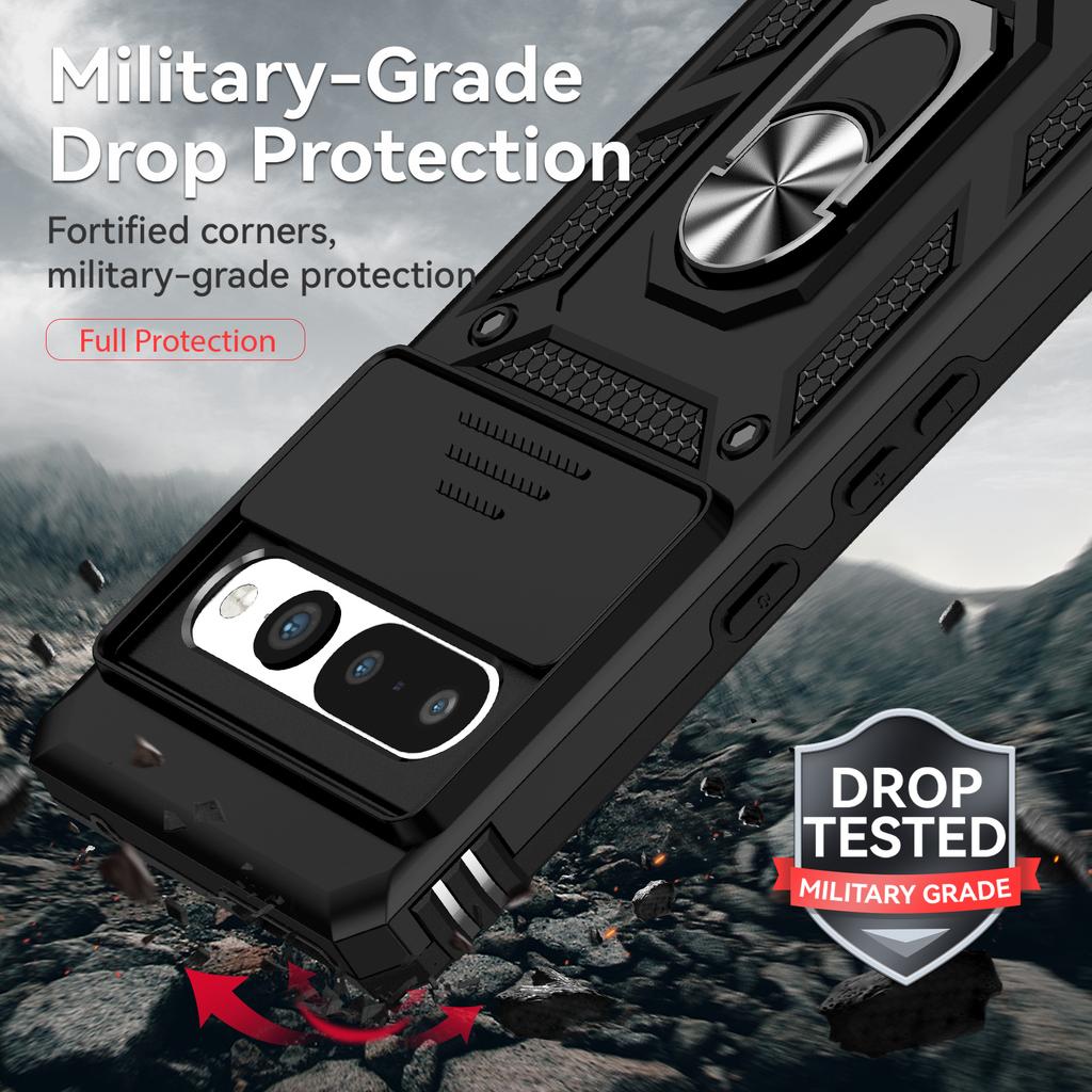For Google Pixel 10 Pro XL 9 8 7 Pro 9A 8A 7A 6A Case Slide Camera Cover Military Grade Armor Shockproof Bumper Protective Case