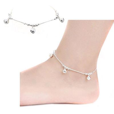 Hot Women Jewelry Bells Bead Ankle Bracelet Foot Anklet Silver Plated Chain