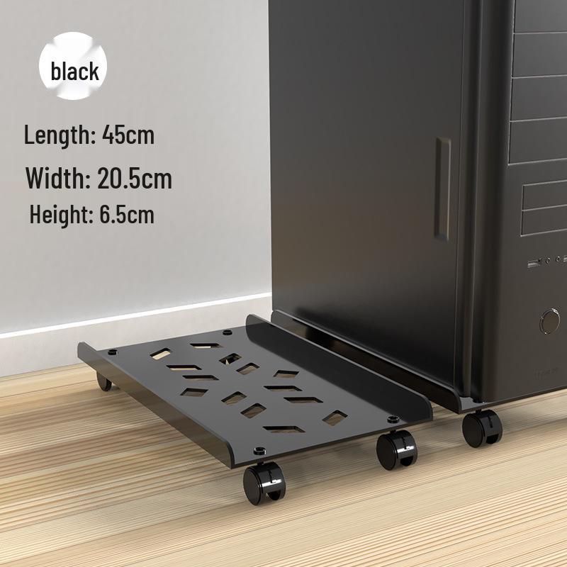 Movable Computer Host Desktop Case with Wheels and Retractable Thickened Base