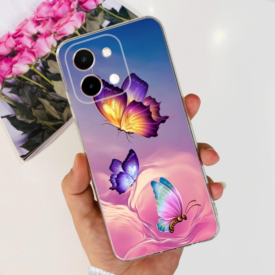 For Vivo Y28 4G Case V2352 Cute Cat Panda Painted Cover Soft Silicone Phone Case For Vivo Y28 Y 28 VivoY28 4G Funda 6.68'' Coque