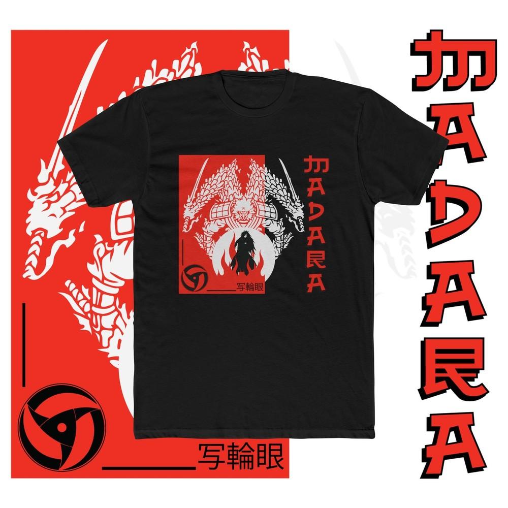 Madara Uchiha Anime Tshirt Unisex Graphic Tee Cotton Crew Top Naruto Fan L