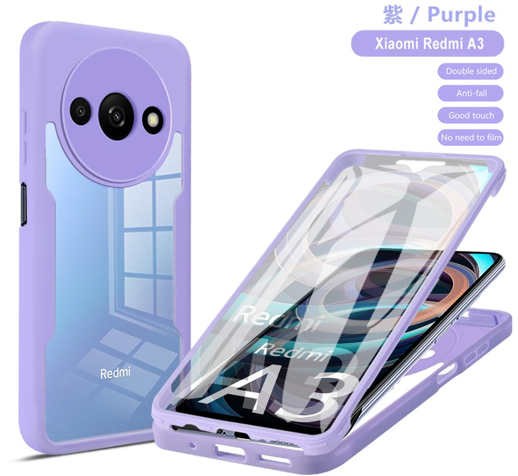 Für Redmi A3 Xiaomi 360 Handyhülle Vollständiger Schutz Bildschirmschutz Kameraobjektiv Bumper Hülle Funda