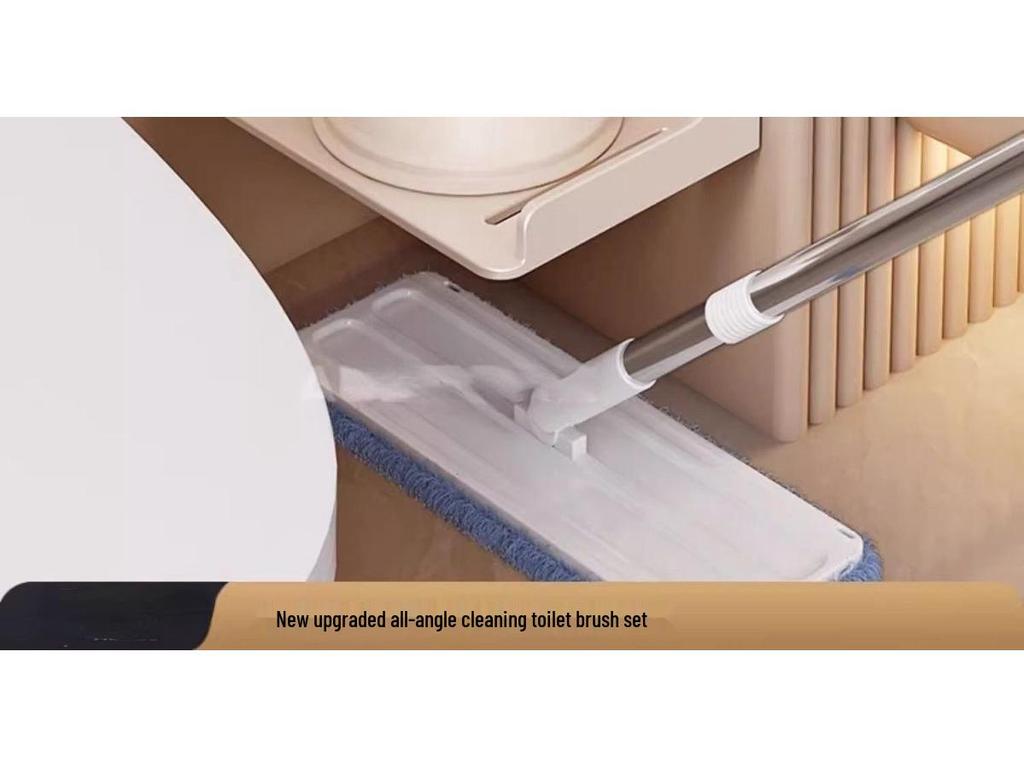 Bathroom Cleaning Set: Toilet Brush, Plunger, Storage Rack - No Dead Corners