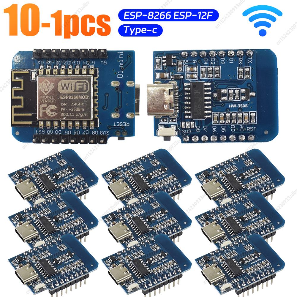 1-10PCS ESP8266 ESP-12F D1 Mini WIFI Development Board NodeMCU Lua Type-C D1 Mini NodeMcu Lua WIFI CH340 Development Board