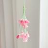 A pair Pink Cherry Blossom Beaded Lucky Phone Charm Lanyard Cute Aesthetic Wrist Strap Lanyard Floral Pendant for Girls