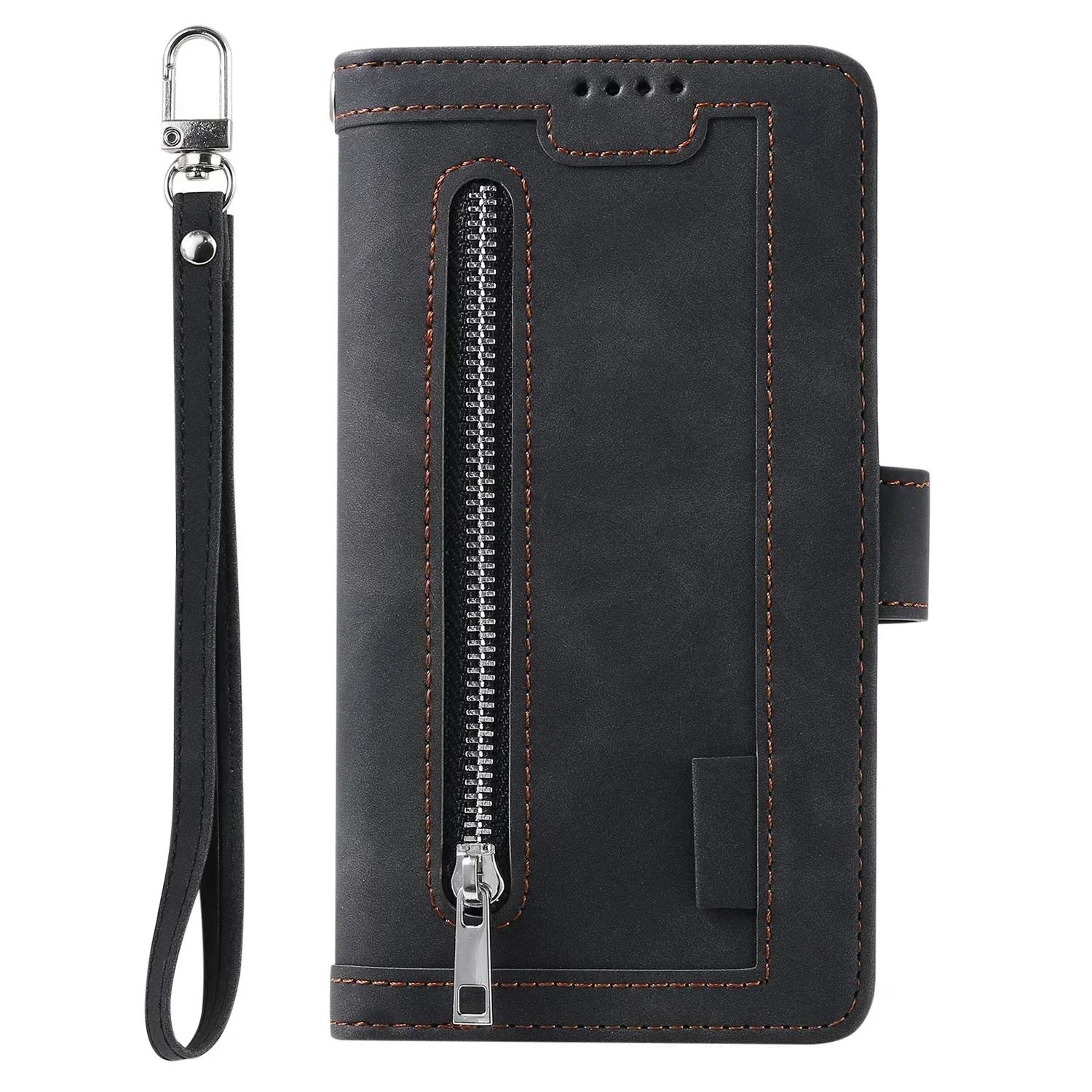 

Luxury Leather Case For OPPO Reno 10 5 Pro Plus 8 7 Find X3 NEO X5 Pro Lite X7 Ultra Card Slot Wallet Flip Book Case Cover Funda Find X7-Case & Strap чёрный