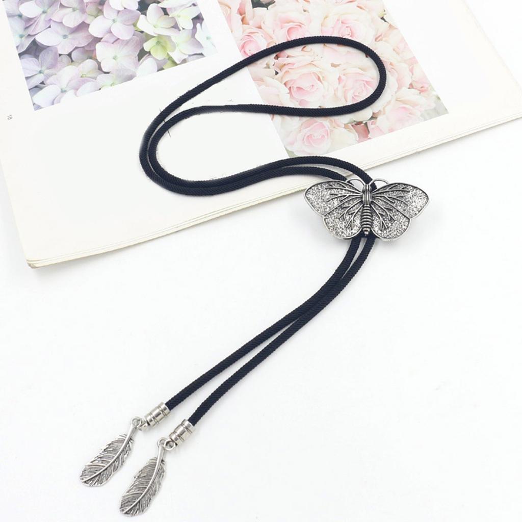 Vintage Western Cowboy Bolo Tie Butterfly Necktie Punk Lariat Necklace Costume Accessory Bolo Tie Western