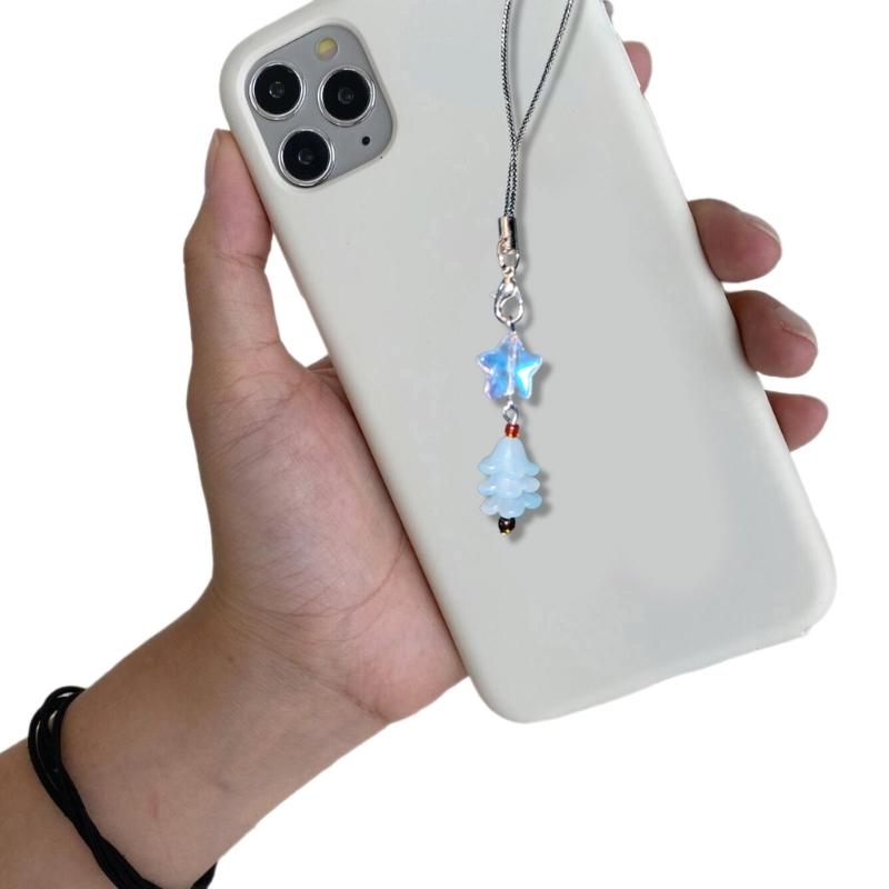 Fashion Star Christmas Tree Phone Charm Straps Car Keys Hanging Pendants Y2K Bag Decoration Lanyard Purse Accessories