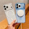 Magnetic Transparent Phone Case for 15 16 17 18 Pro Max 17 Air Clear PC Hard Phone Cover For Magsafe Wireless Charging