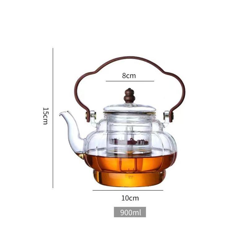 

900ML Steaming and Boiling Dual-purpose Glass Teapot With Strainer Infuser Cooking Flower Puer Oolong Tea Pot Kungfu Tea Set