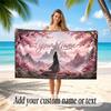 Floral Garden Theme Soft Beach Towel Personalized Custom Name Text Towel Portable for Beach Pool Travel