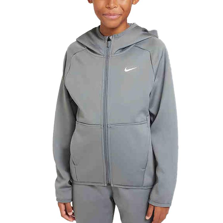 Nike Jacket FW24 K NK TF FLC HD FZ Winter Knit Hooded Zip Kids Jackets Gray FZ5323084