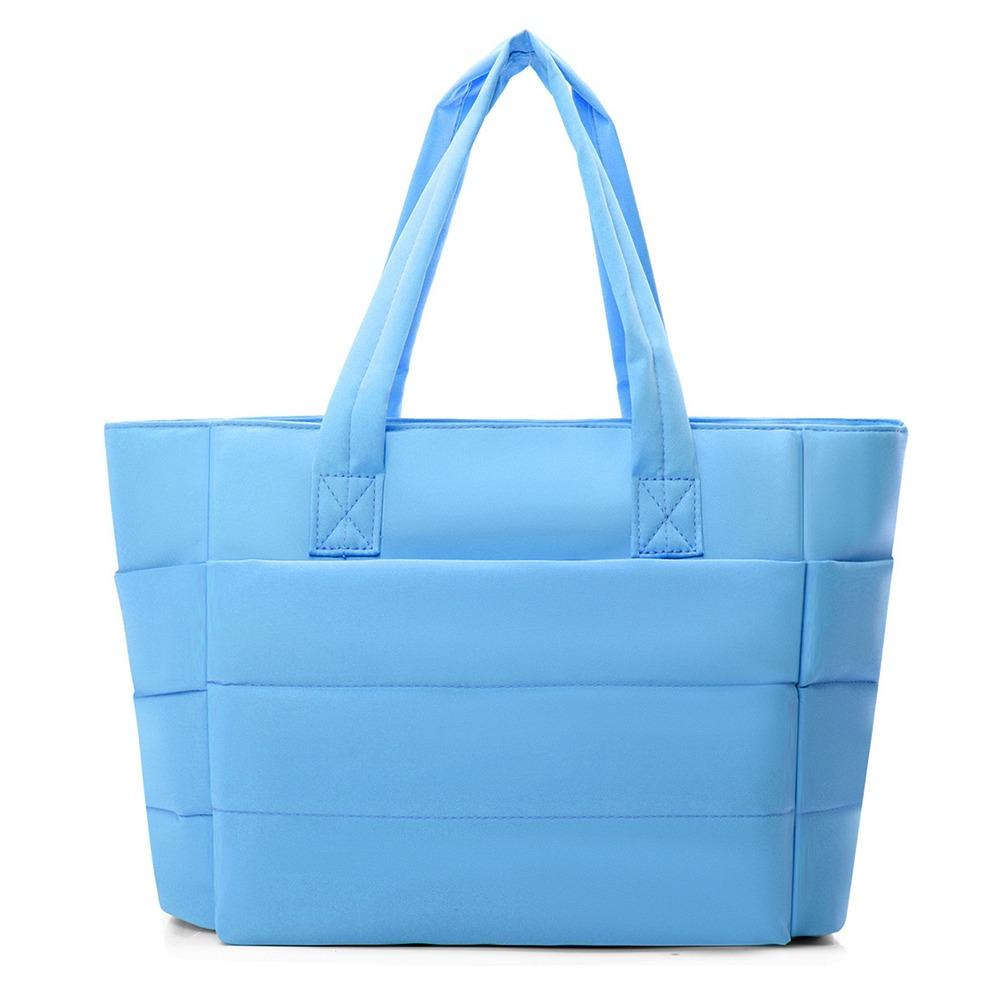 Lightweight Puffy Laptop Bag Large Capacity Commute Briefcase Simple Cotton Padded Tote Bag  Travel