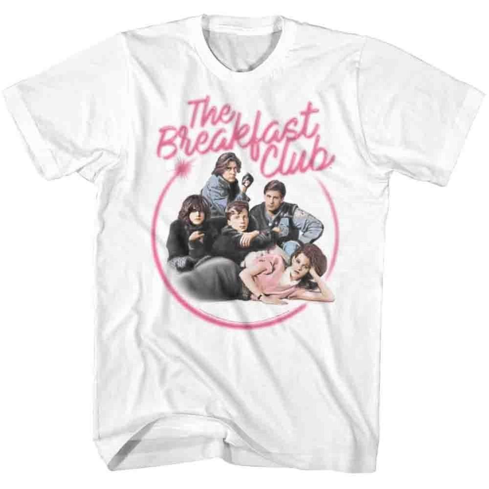 The Breakfast Club Pink Movie Logo Cast Circle Photo Men s T Shirt Unisex T-Shirt L