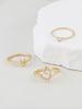 3pcs Set Cubic Zirconia Inlaid Heart Shaped Rings, Suitable For Women's Daily, Party, Date Wear, Stackable, Perfect Gift