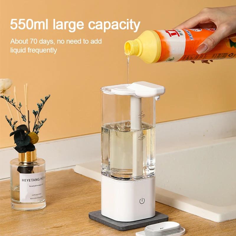 550ml Touchless Foaming Soap Dispenser Rechargeable Bathroom Waterproof Foam Soap Pump Smart Automatic Soap Dispenser