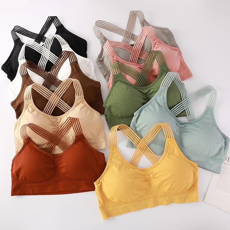 Breathable Athletic Fitness Running Gym Vest Tops Sportswear Bras Women YogaSport Bra Women Shockproof Sexy Back Sports Bras