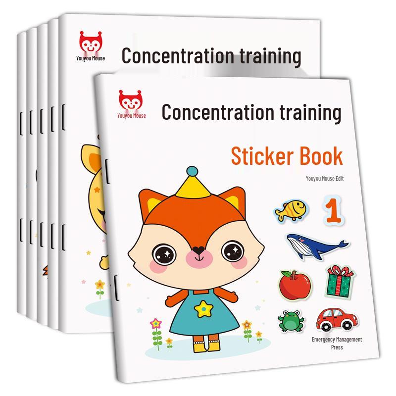 Cartoon Sticker Book for Toddlers: Ages 0-6 Concentration Training