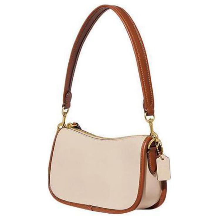 New COACH Disney, Collaboration Swinger Glove Tanned Leather Handbag, Shoulder Bag Women's Khaki C8621-B4RHR