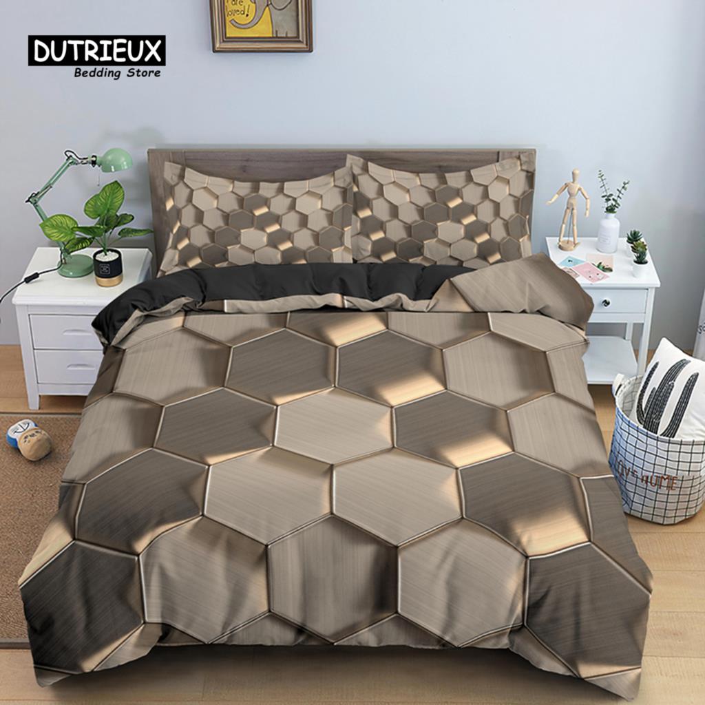 Multicolored Glass Shards Abstract Animals Bedding Set Polyester Psychedelic Geometric Duvet Cover King Queen For Kid Adult Gift