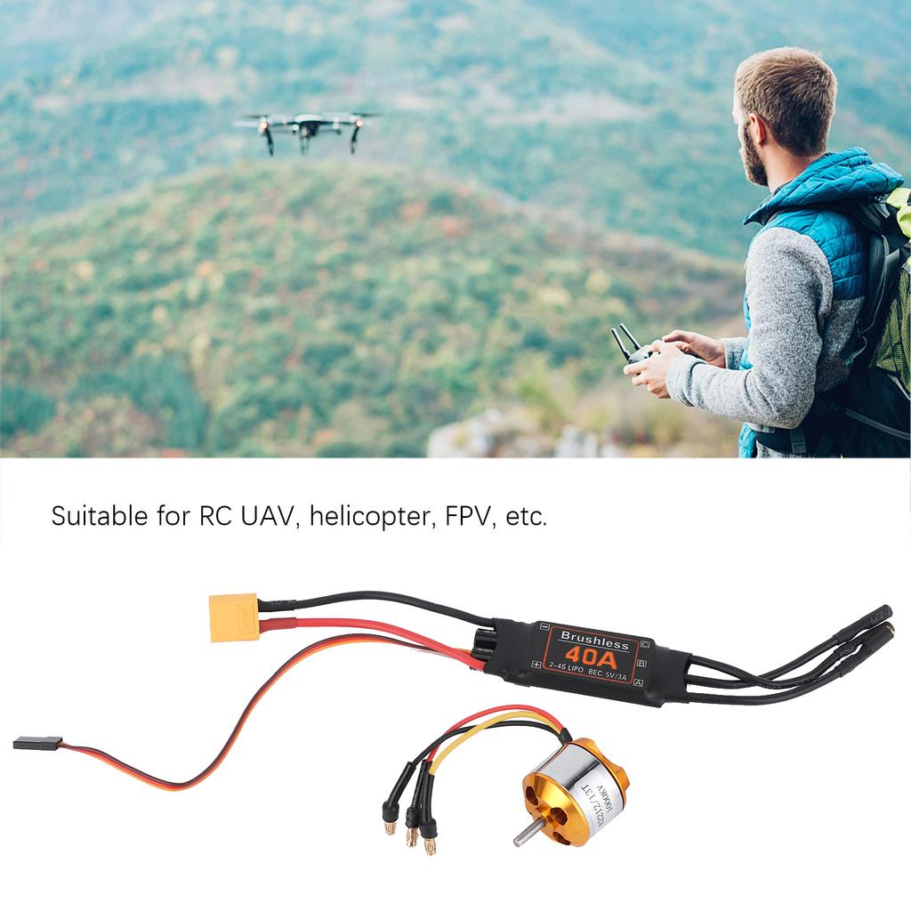 2212 1000KV Motor 40A Brushless ESC Set Accessories for RC Drone Helicopter FPV Model