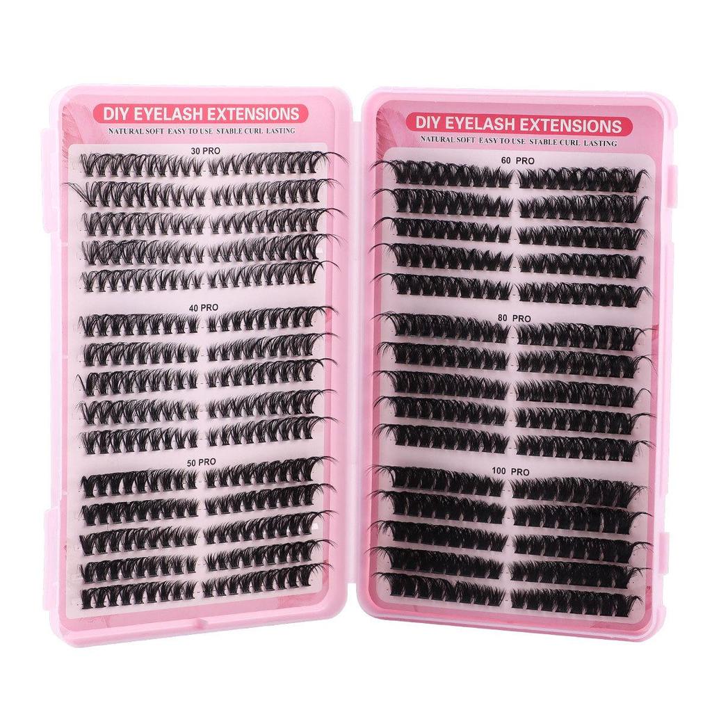 Hot-Selling 540 Cluster DIY Flower Lashes: Natural Thick D Curl Mixed Pack