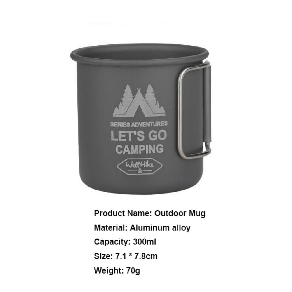 Portable Camping Aluminium Alloy Cup Foldable Handle Beer Coffee Mug  Kitchen Equipment