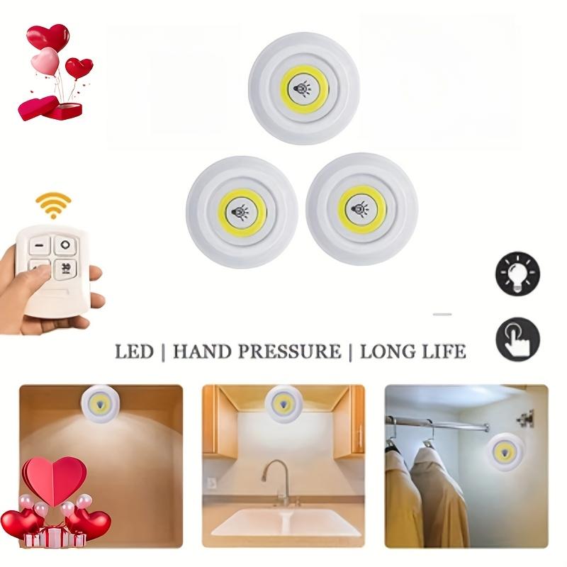 3pcs LED Light Set - Remote Controlled, Magnetic Stick-On Night Lights for Hallway, Bathroom, Bedroom, Kitchen, Cabinet, and Stairs Home Decor