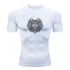 Men's Compression Workout Sports T-shirt, Tribal Wolf Head G