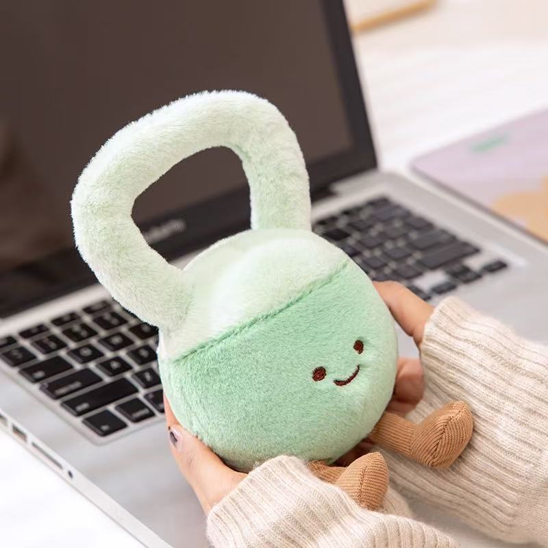 20cm Simulation Dumbbell Kettlebell Stuffed Plush Toy Figurine Cartoon Anime Cute Pillow Children's Birthday Gift Fun Doll