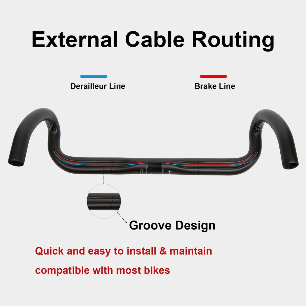 RXL SL 31.8mm Carbon Drop Bar Road Bicycle Handlebar 380/400/420/440mm UD Matte External Routing Racing Bike Handle Bars