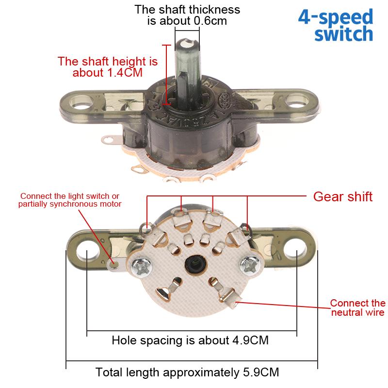 Round Fan Speed Control Switch For Floor Fan Wall Fan Gear Switch Replacement Parts