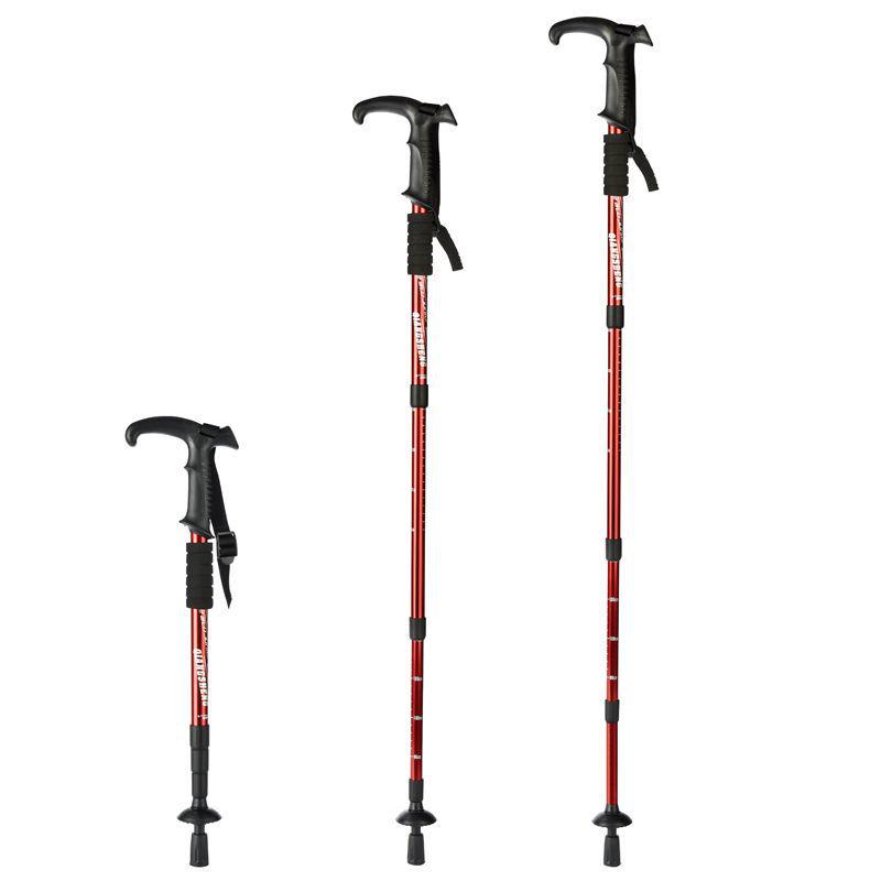 Leichter, faltbarer Senior Nordic Walking Trekkingstock mit geriffeltem 4-teiligem Teleskopgriff