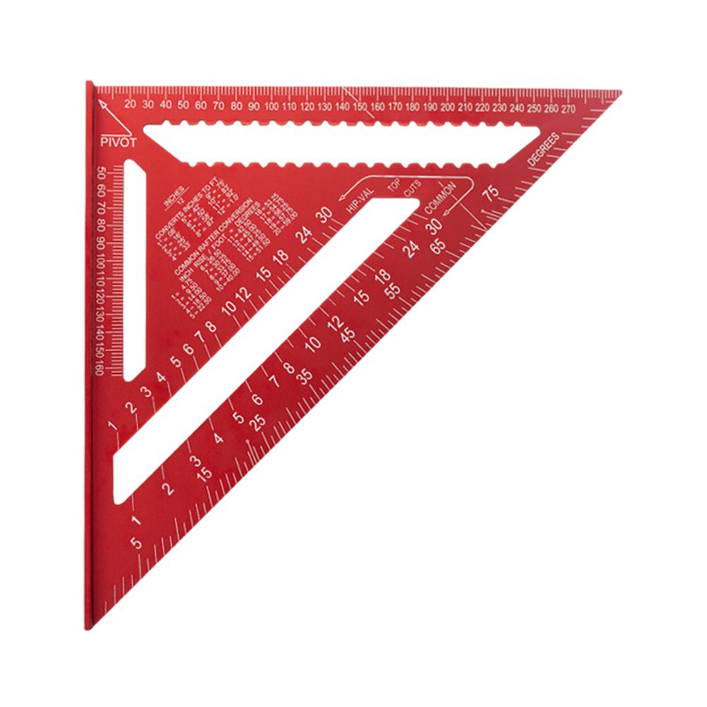 12 Inch Triangle Ruler Aluminum Alloy Metric Angle Ruler High Precision Measuring Square Ruler for Woodworking Carpentry