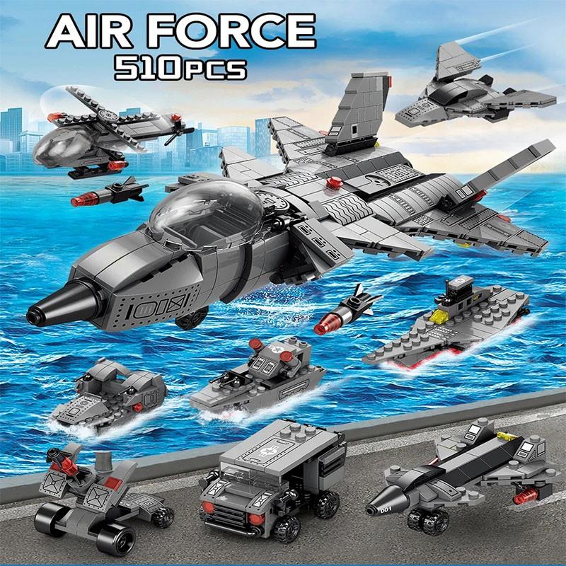 Military Series J-20 Stealth Fighter Building Blocks Air Force Model City Aircraft Toy for Boys