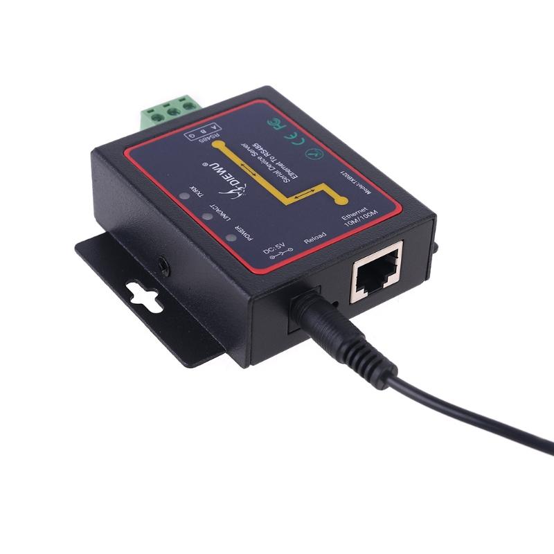 Serial Server RJ45 To RS485 LAN Ethernet Converter Module with Built-in Webpage US Plug Adapter