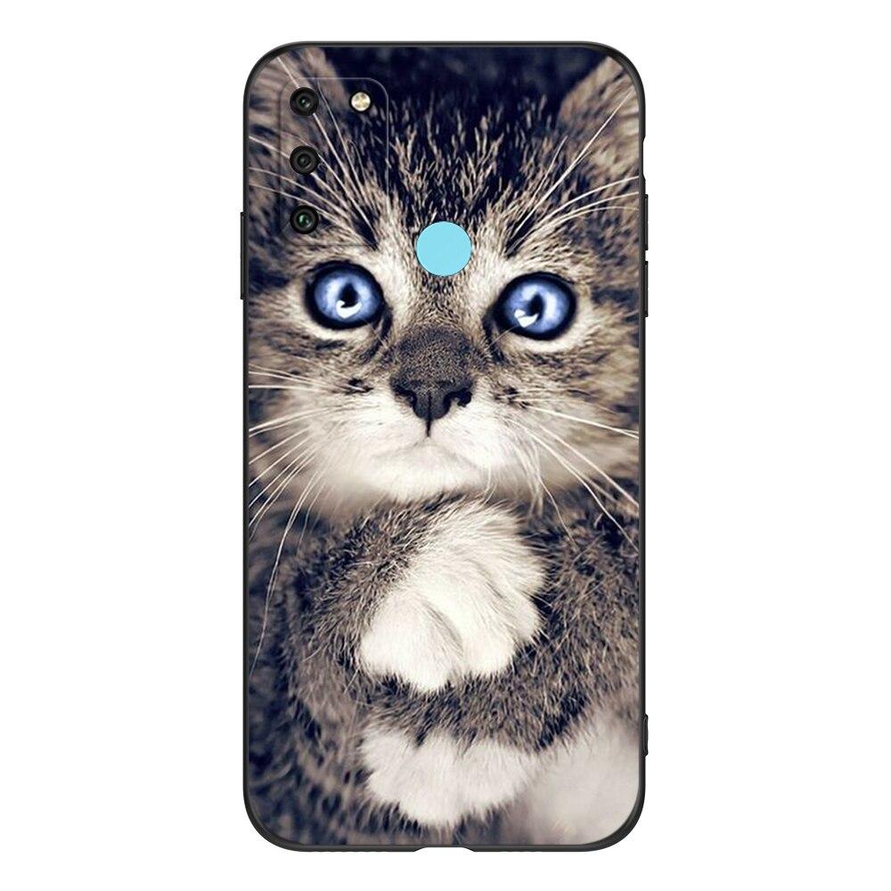 For HONOR 9A Case 6.3" Soft Silicon Phone Cover On Huawei Honor 9A 9 A MOA-LX9N Funda Black Tpu Case Lion Wolf Tiger Dragon