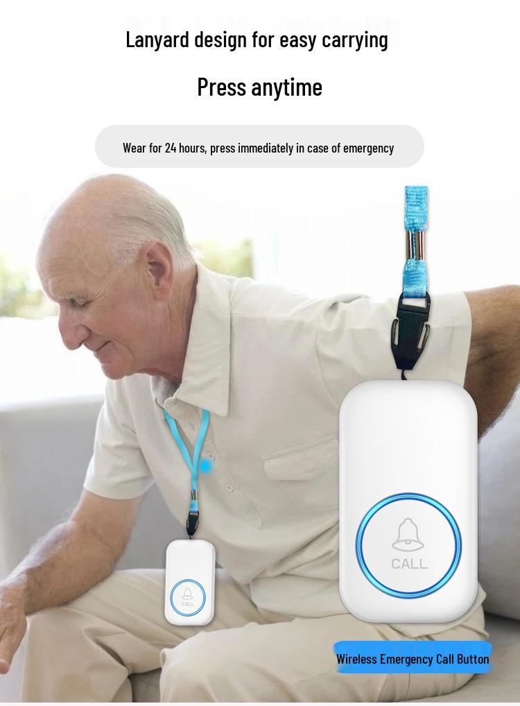 Elderly Care Waterproof Wireless Pager & Remote Doorbell Kit