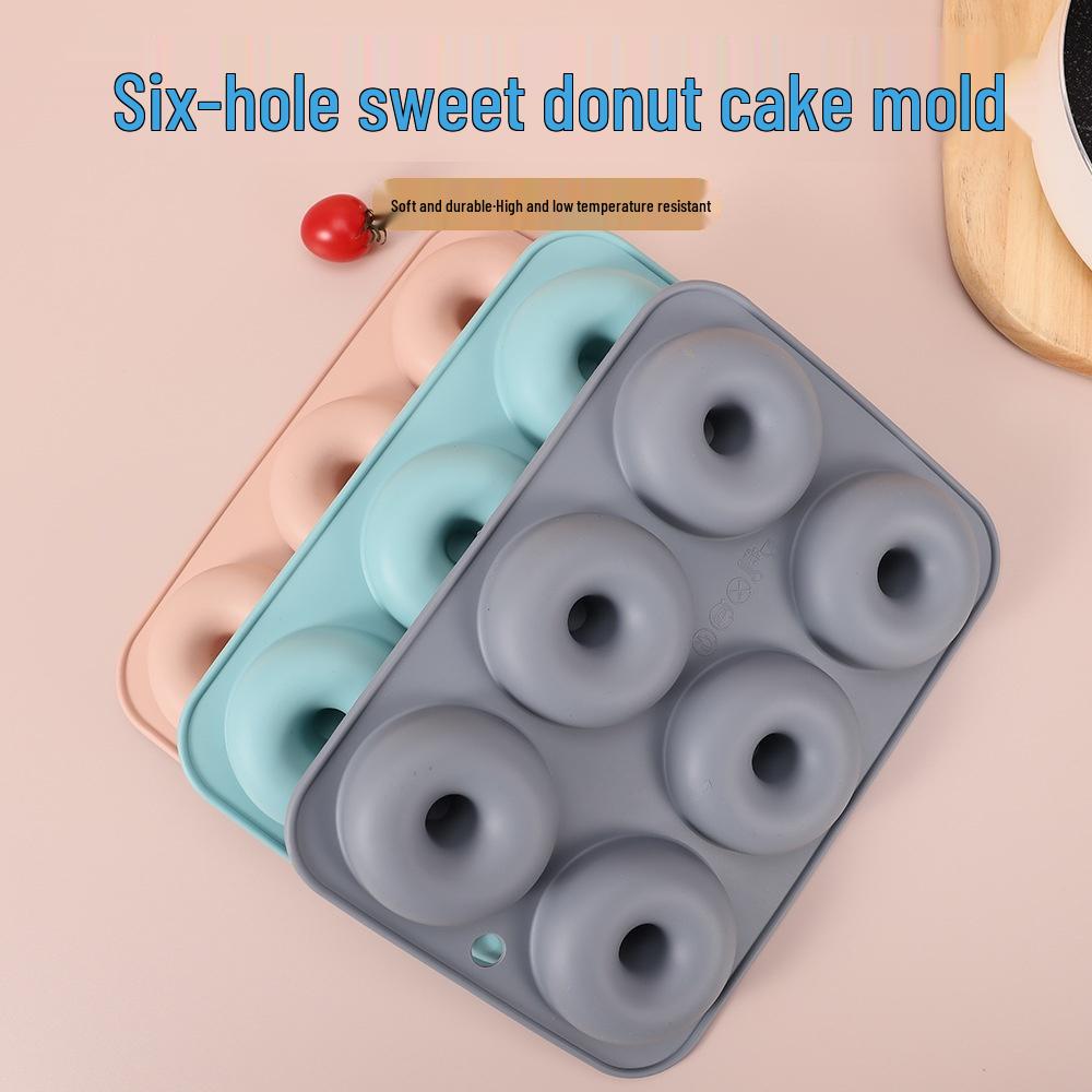 Silicone 6-Cavity Round Donut and Cookie Mold for DIY Baking