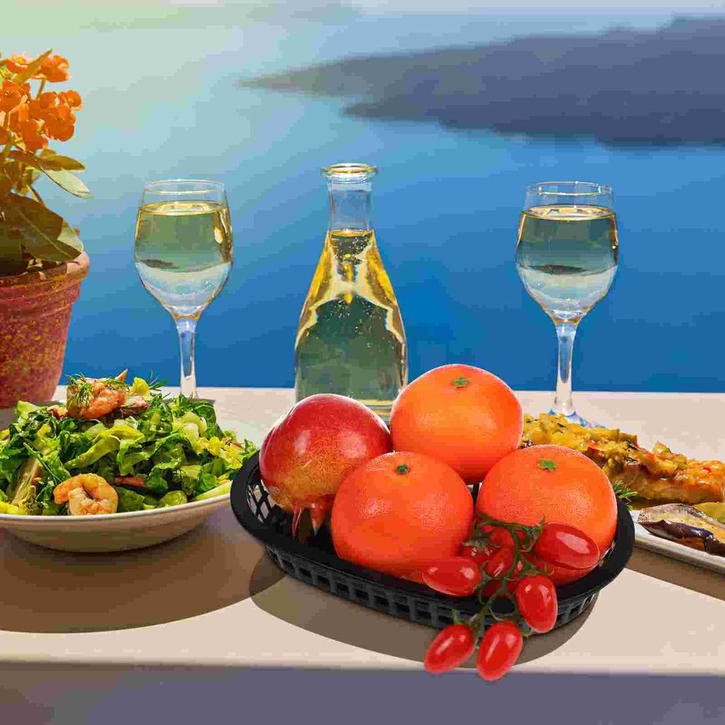 12 Stück Pommes Frites Hamburger Korb Obstkörbe Servierbehälter Lebensmittelbehälter Fast-Food-Restaurantbedarf Brot für Küchenplatte