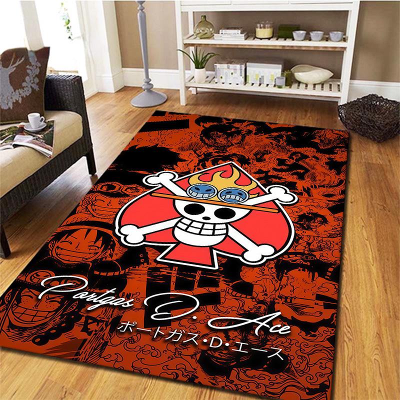 Tapis Tapis Tapis Pirates du Chapeau de Paille One Piece Pour Salon Chambre Maison Décoration de Canapé, Tapis de Sol Antidérapant pour Jouer aux Enfants