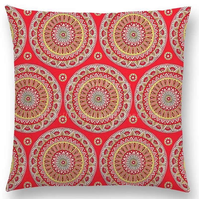 Neuheiten Boho Bunt Sonnenaufgang Regenbogen Diamantblumen Blüte Paisley Blumenmuster Mandalas Drucke Kissenbezug Kissen