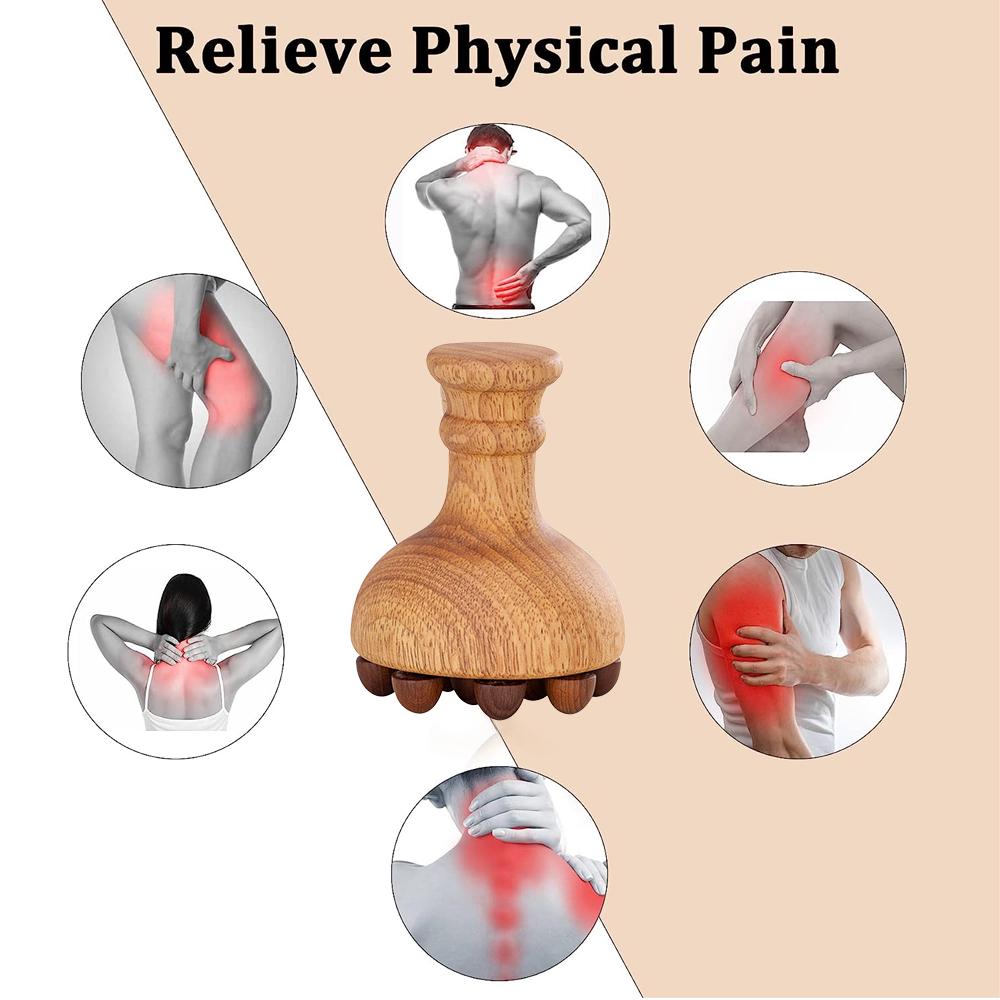 1Pcs Wood Therapy Mushroom Massage Tools,Wooden Mushroom Massager,Anti Cellulite Therapy Massage Cup Tools For Body Shaping
