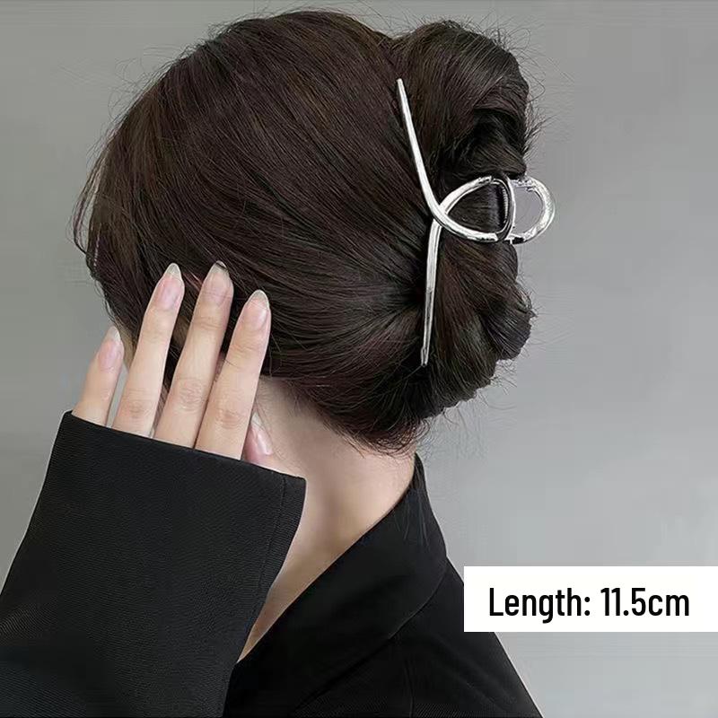 Pinza a morsetto in metallo ad alto livello con fiocco per capelli 2024 per donna: Pinza per Capelli a Forma di Squalo, Grande, Elegante, Stile Freddo, per la Nuca