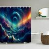 1/4 Marble Veining Shower Curtains, Toilet Seat Decoration, Shower Curtain With Carpet And Toilet Lid, 70.8X70.8 Inch